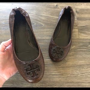 Tory Burch Brown Leather Flats Size 7.5
